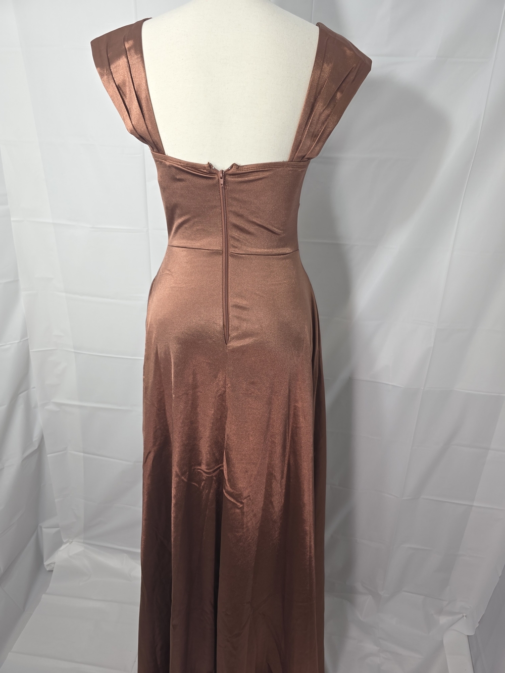 Satin Column Evening Dress in Copper